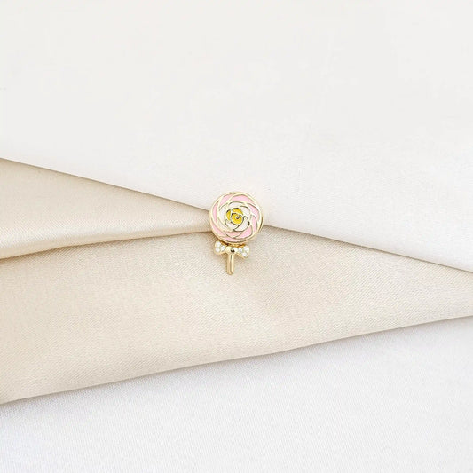 Charm Colombina Rosada Con Blanco Dorado Rf K5959