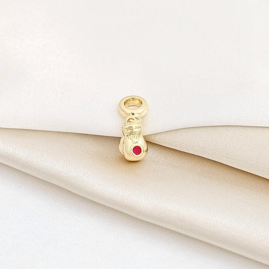 Charm Guante De Boxeo Dorado Con Rojo Rf K5732