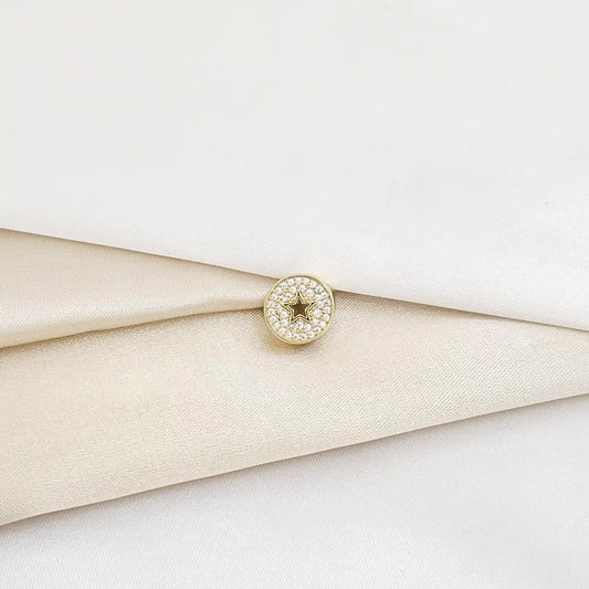 Charm Redondo Estrella Con Circones Dorado Rf K5987