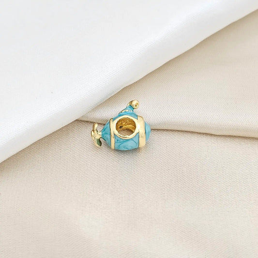 Charm Submarino Azul Y Dorado Rf K6502