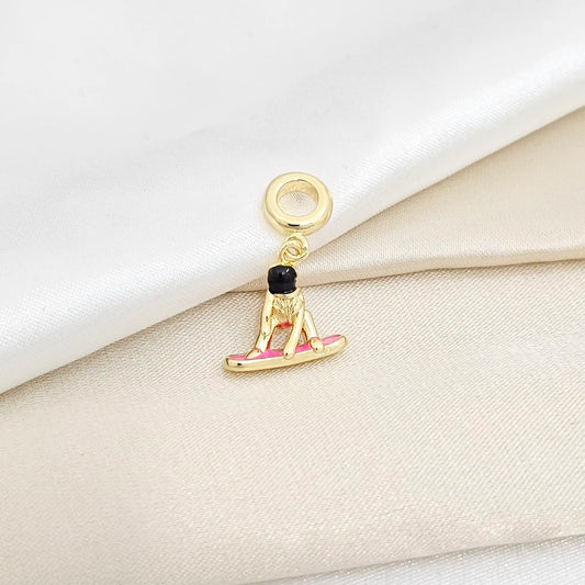 Charm Surfista Rosa Y Dorado Rf K6439