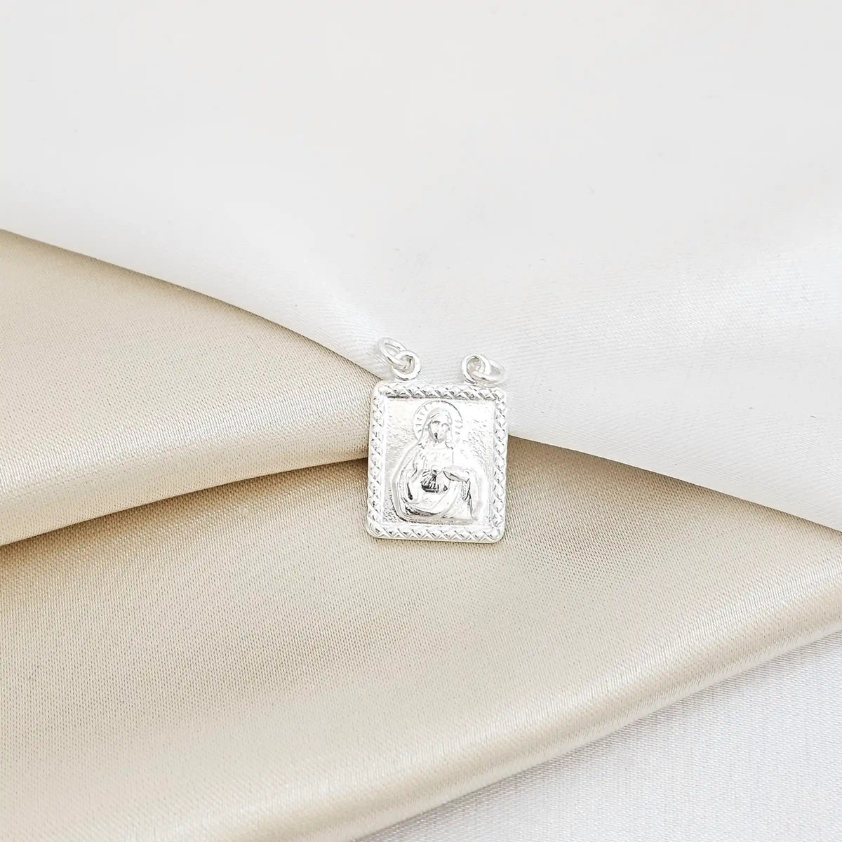 D Escapulario - Sagrado Corazon 1,4 Cm Plata 925 Rf B/S-25016