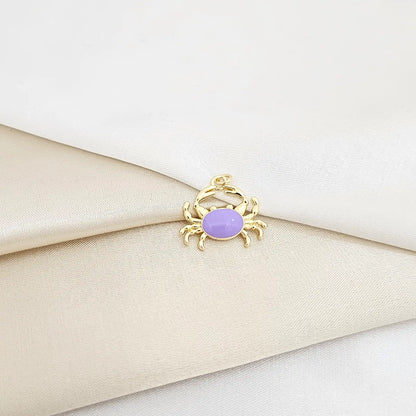 Dije Cangrejo Pequeño Morado Y Dorado Rf K7131