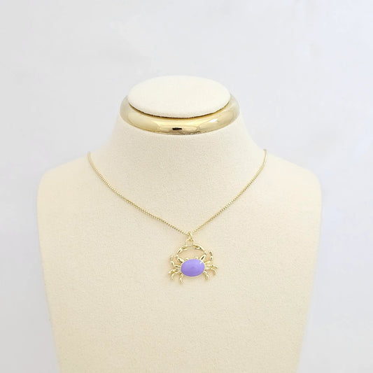 Dije Cangrejo Pequeño Morado Y Dorado Rf K7131