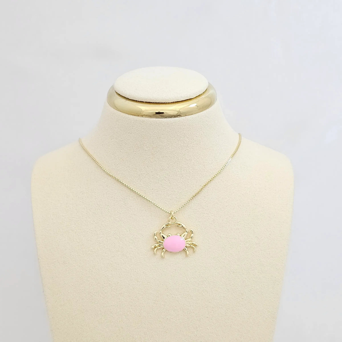 Dije Cangrejo Pequeño Rosa Y Dorado Rf K7130
