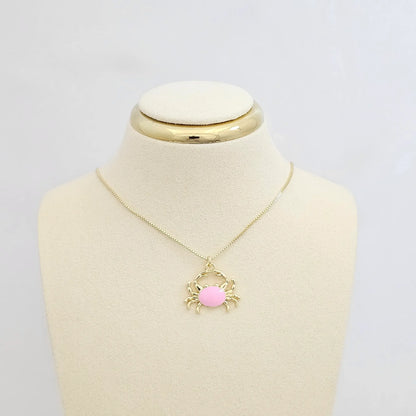 Dije Cangrejo Pequeño Rosa Y Dorado Rf K7130