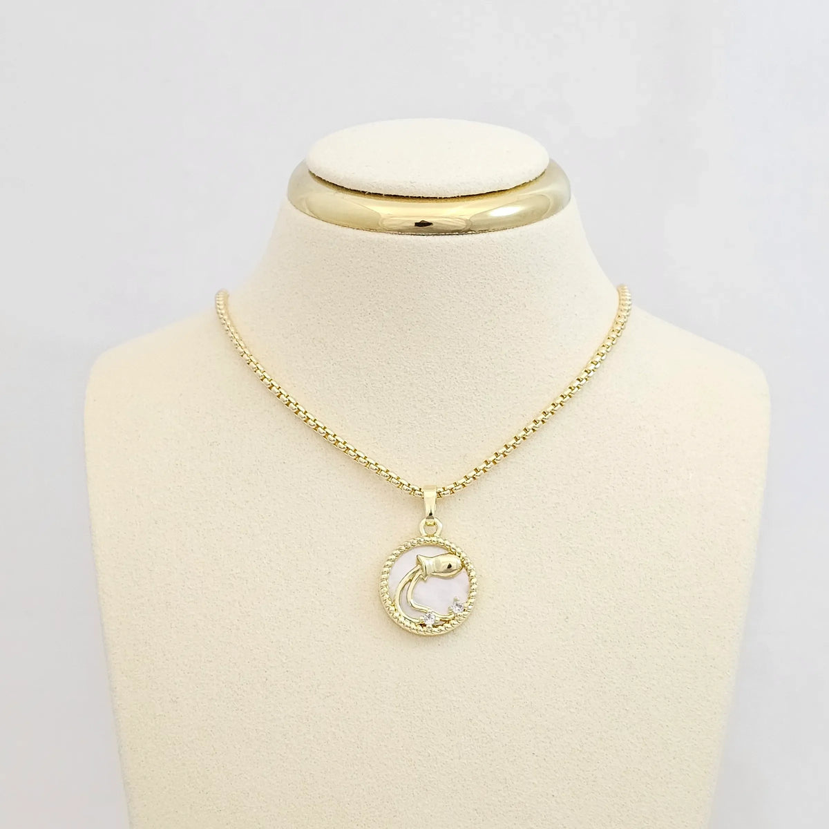 Dije Circulo Narcar Signo Acuario Dorado Rf K7581
