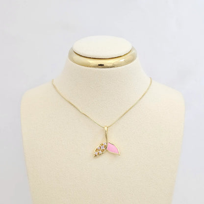 Dije Cola De Ballena Dorado Nacar Rosa Rf K7126