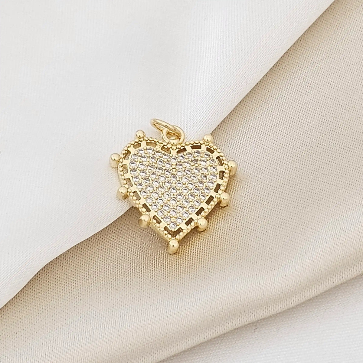 Dije Corazon Circones Y Balines Dorado Rf K5341