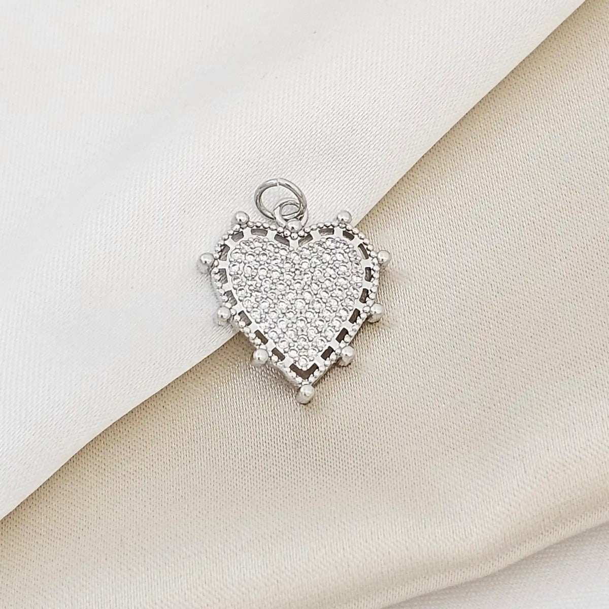 Dije Corazon Circones Y Balines Plateado Rf K5342