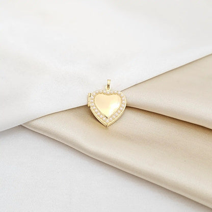 Dije Corazon Relicario Dorado Con Perlas Rf K6815