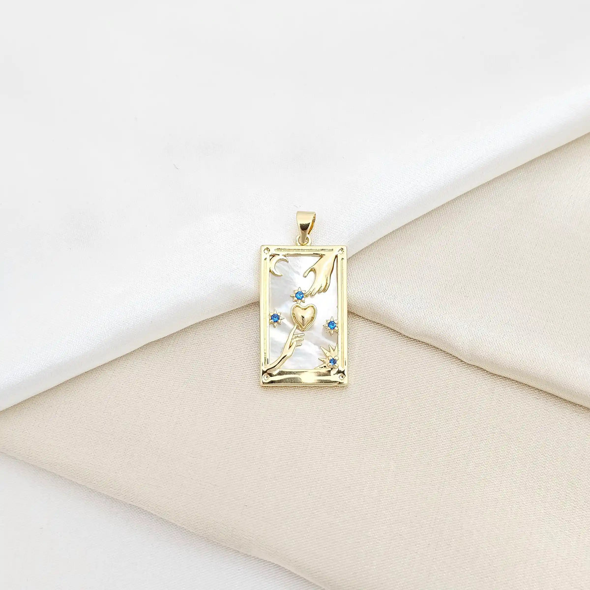 Dije Cuadro Grande Nacar Flores Y Corazon Dorado Rf K6563