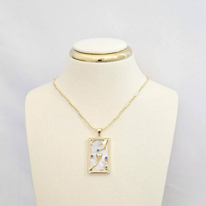 Dije Cuadro Grande Nacar Flores Y Corazon Dorado Rf K6563