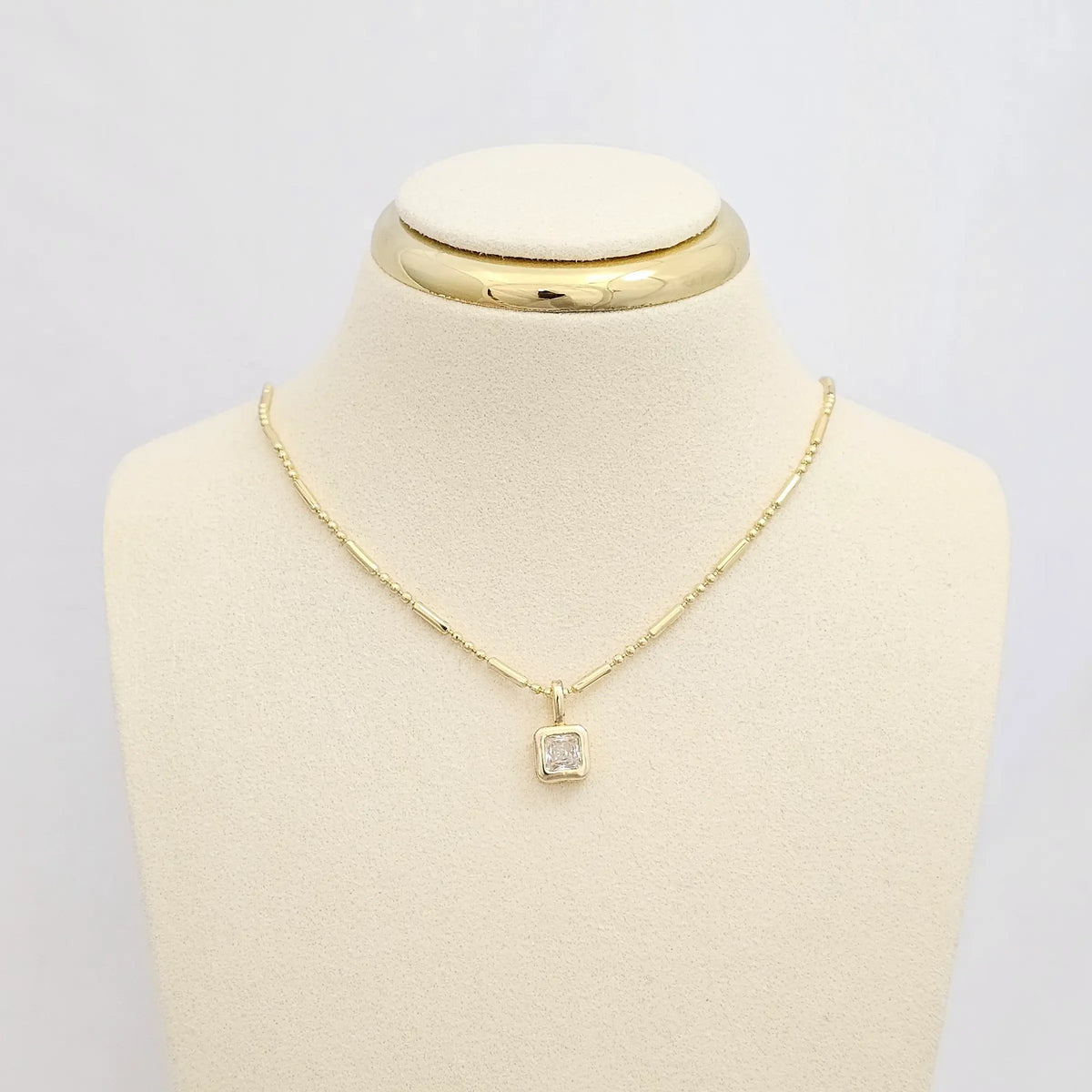 Dije Dorado Circon Cuadrado Cristal Rf K6713