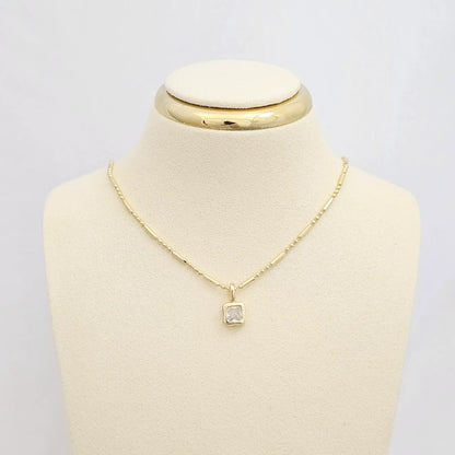 Dije Dorado Circon Cuadrado Cristal Rf K6713