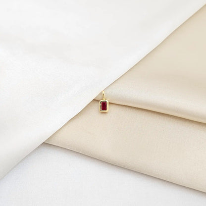 Dije Dorado Circon Rectangular Rojo Rf K6717