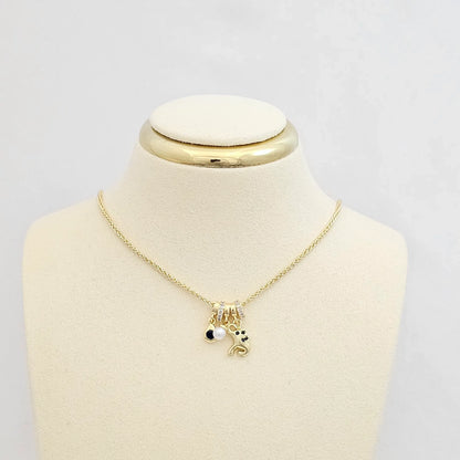 Dije Elefante Perla Y Gota Dorado Rf K7549