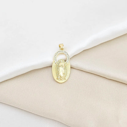 Dije Medalla Virgen De Guadalupe Circones Dorado Rf K6462