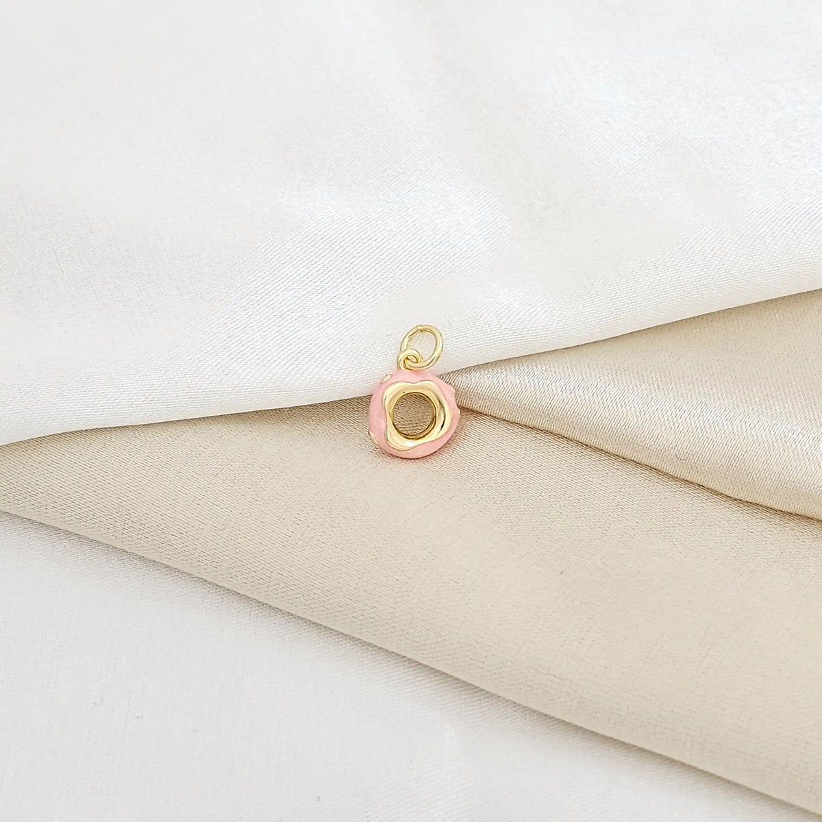 Dije Mini Circulo Rosa Y Dorado Rf K5417