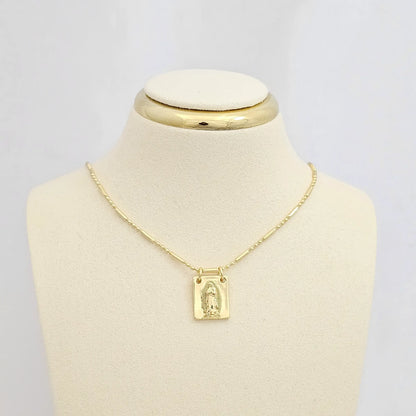 Dije Mini Cuadro Virgen De Guadalupe Dorado Rf K6806