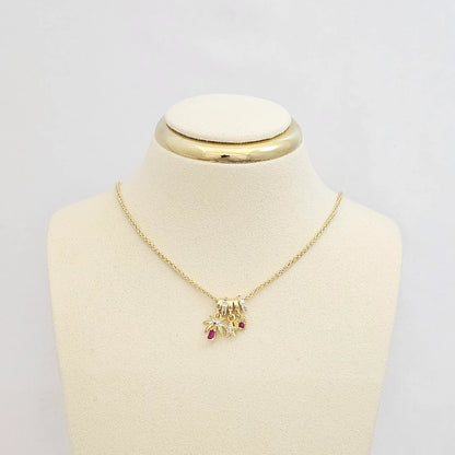 Dije Palmera Estrella Y Corazon Dorado Rf K7546