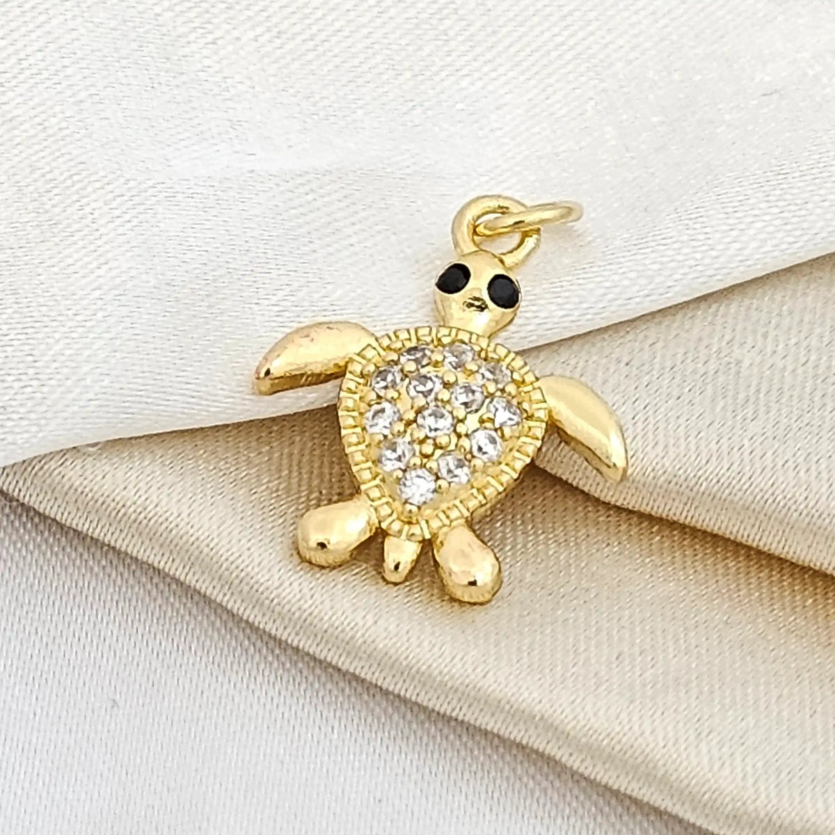 Dije Tortuga Pequeña Circon Dorado Rf K4639