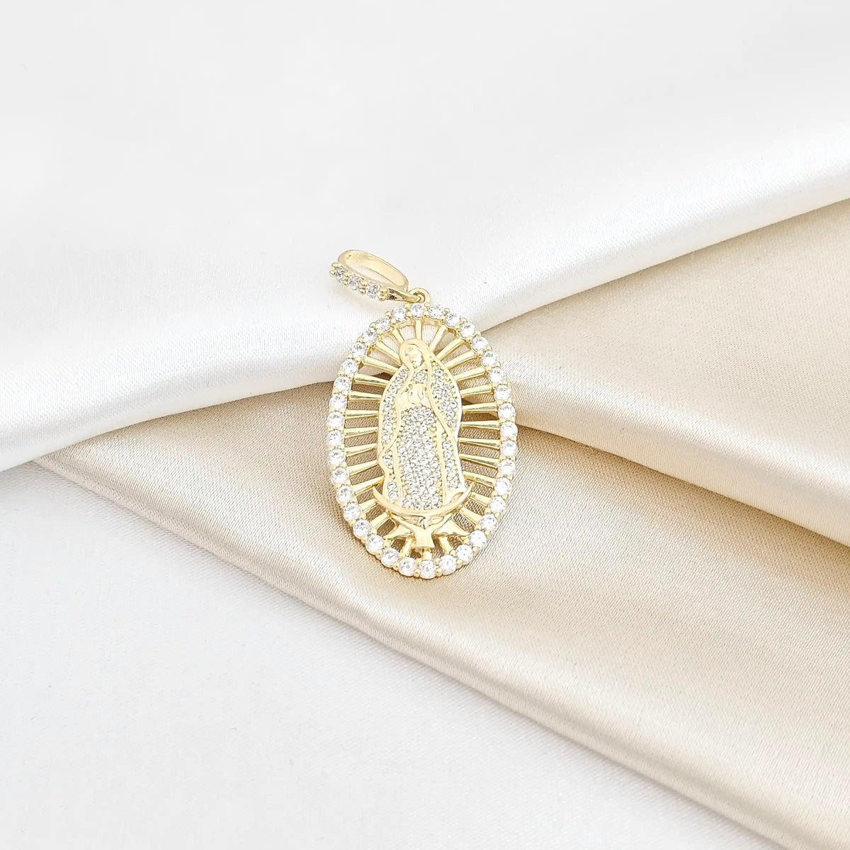 D Virgen Guadalupe Swarovski Lam 18K Rf B/22146-Cristal