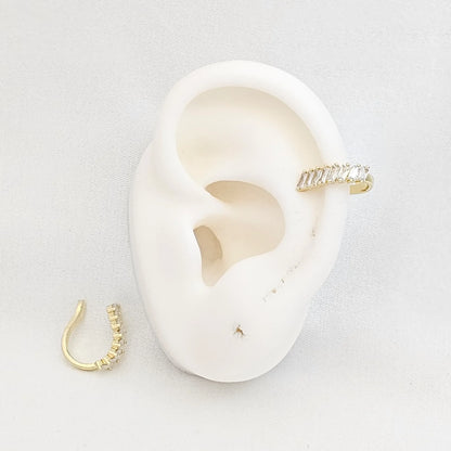 Earcuff Circones Rectangulares Dorado Rf K7214