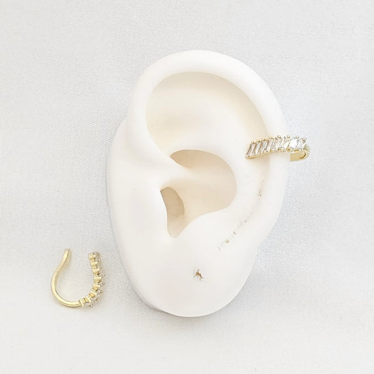 Earcuff Circones Rectangulares Dorado Rf K7214
