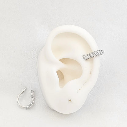Earcuff Circones Rectangulares Plateado Rf K7215