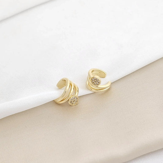 Earcuff Clavo Circones Dorado Rf K3317