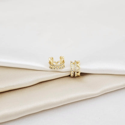 Earcuff Corona Circones Redondos Dorado Rf K7006