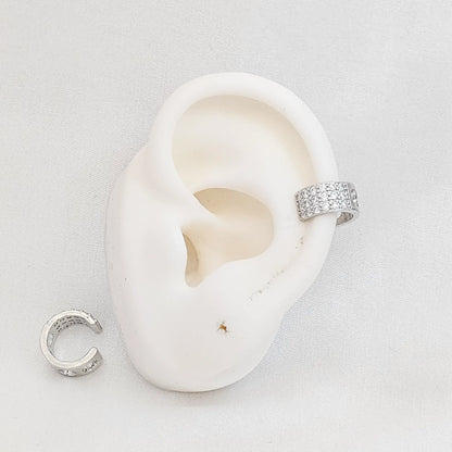 Earcuff Cuatro Circulos Con Circones Plateado Rf K7199