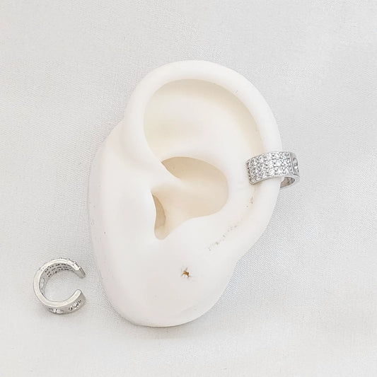 Earcuff Cuatro Circulos Con Circones Plateado Rf K7199