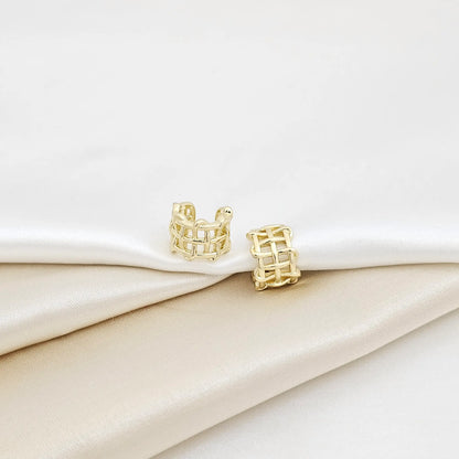 Earcuff Doble Lineas Serpiente Dorado Rf K7039