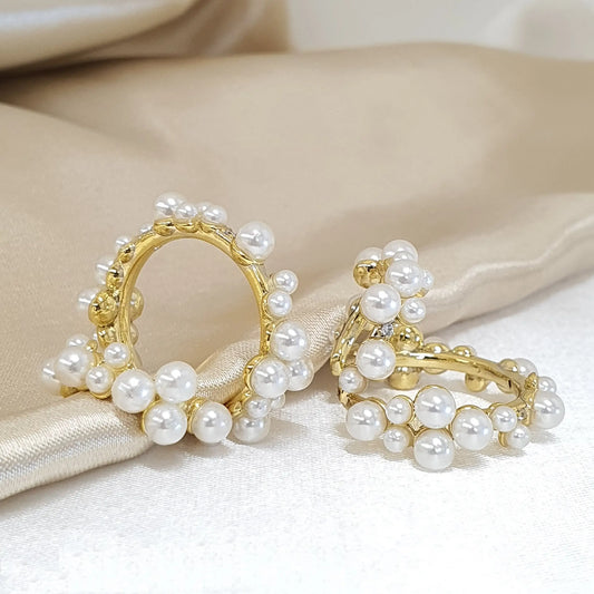 Earcuff Dorado Perla Mujer Rf 281