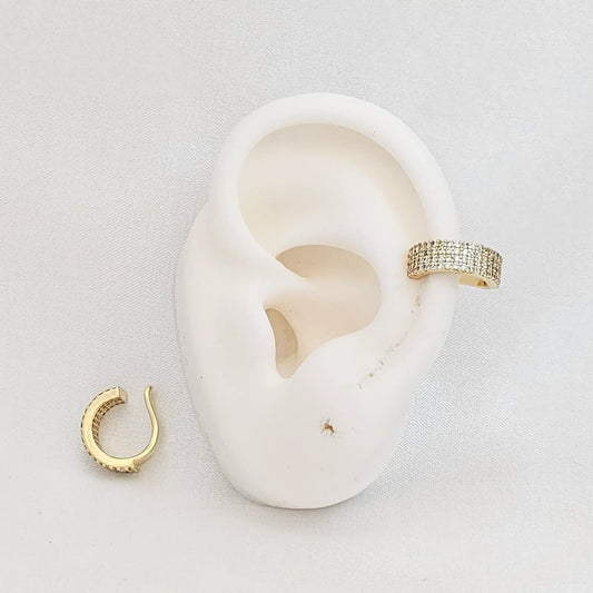 Earcuff Elegante Con Circones Dorado Rf K7200