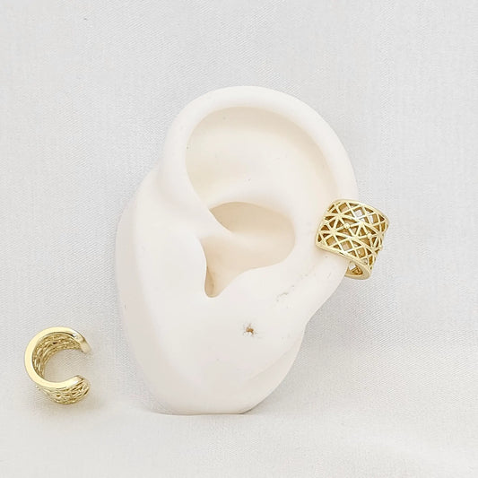 Earcuff Elegante Liso Dorado Rf K6121