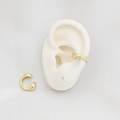 Earcuff Forma De Gotas Liso Dorado Rf K6890