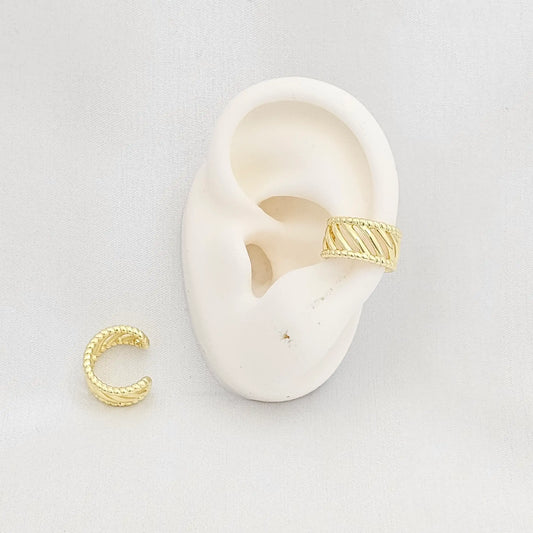 Earcuff Lineas En Diagonal Dorado Rf K6875