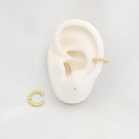 Earcuff Mini Balines Lisos Dorado Rf K6885
