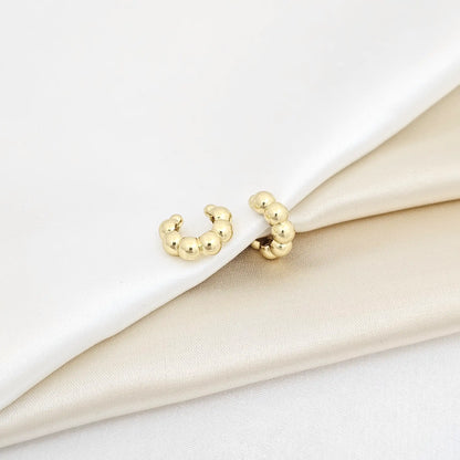 Earcuff Mini Bolas Lisas Dorado Rf K6877