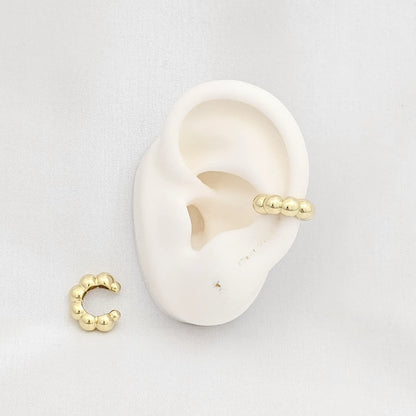 Earcuff Mini Bolas Lisas Dorado Rf K6877