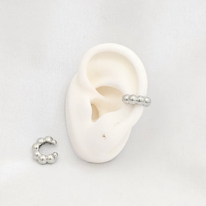 Earcuff Mini Bolas Lisas Plateado Rf K6878
