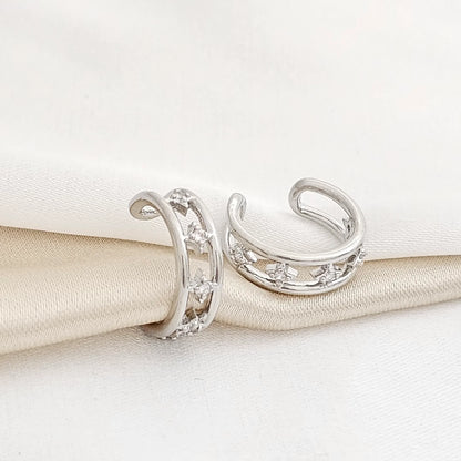 Earcuff Mini Estrellas Plateado Rf K3517