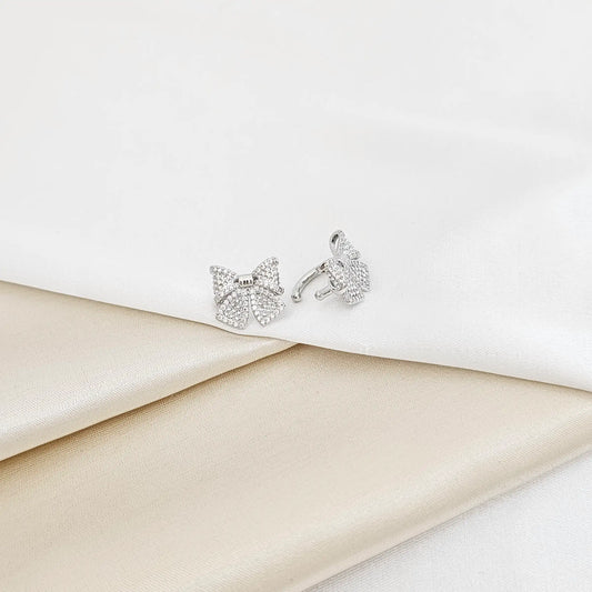 Earcuff Moño Circones Plateado Rf K7595