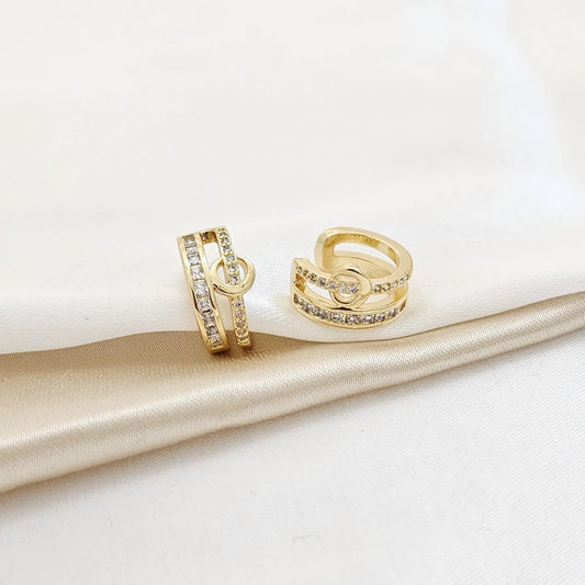 Earcuff Pequeño Aro Circones Dorado Rf K3784