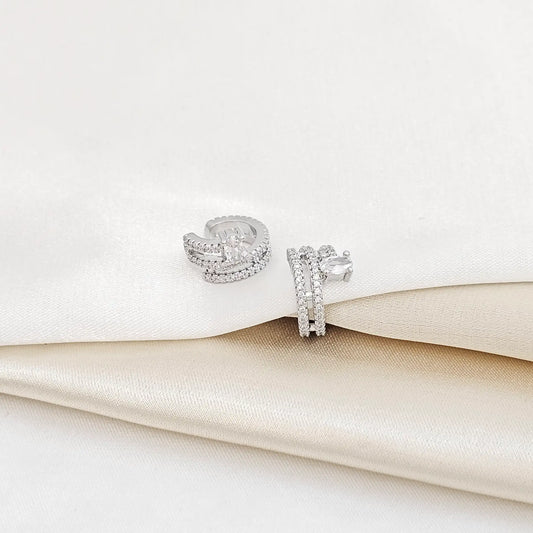 Earcuff Pequeño Circon Plateado Rf K5716