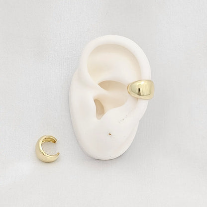 Earcuff Pequeño Grueso 10Mm Liso Dorado Rf K6889