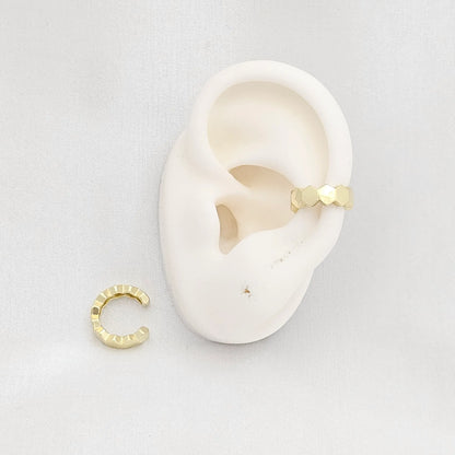 Earcuff Rombos Lisos Pequeños Dorado Rf K6896